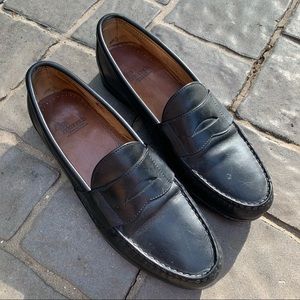 Allen Edmonds Black Moc Toe Penny Loafers Dress Shoes 9.5A Goodyear Welt Leather